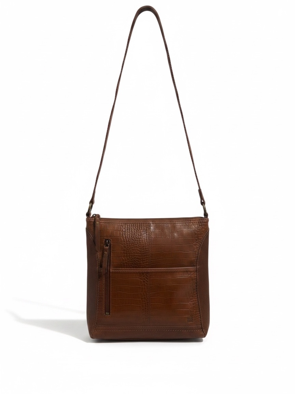 The Sak Brown Croc-Embossed Leather Crossbody Granolachic Bag